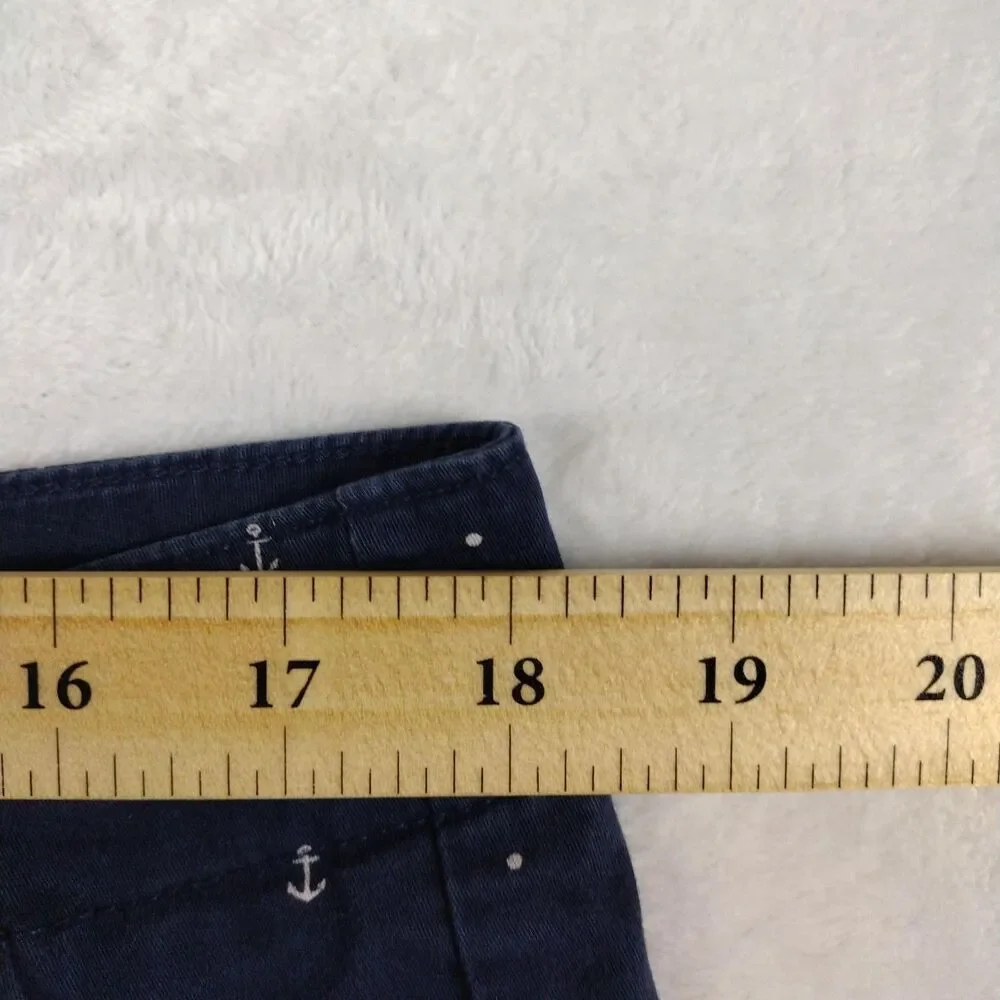 Nautica Shorts Womens Size‎ 14 Anchor Chino Blue Casual Summer Shortie Bottoms